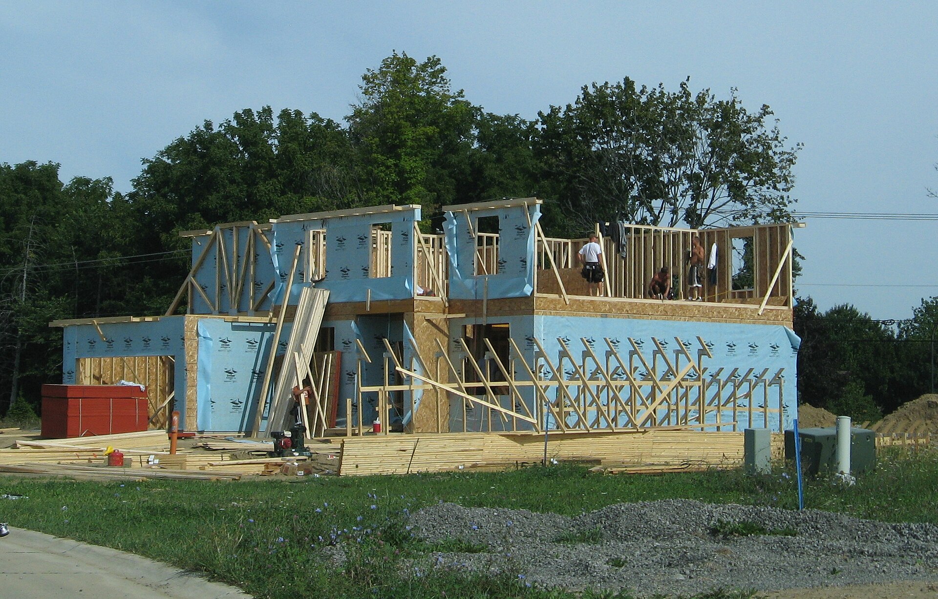 A new house under construction in Pittsfield Township, Michigan — pending home sales September 2026 file photo