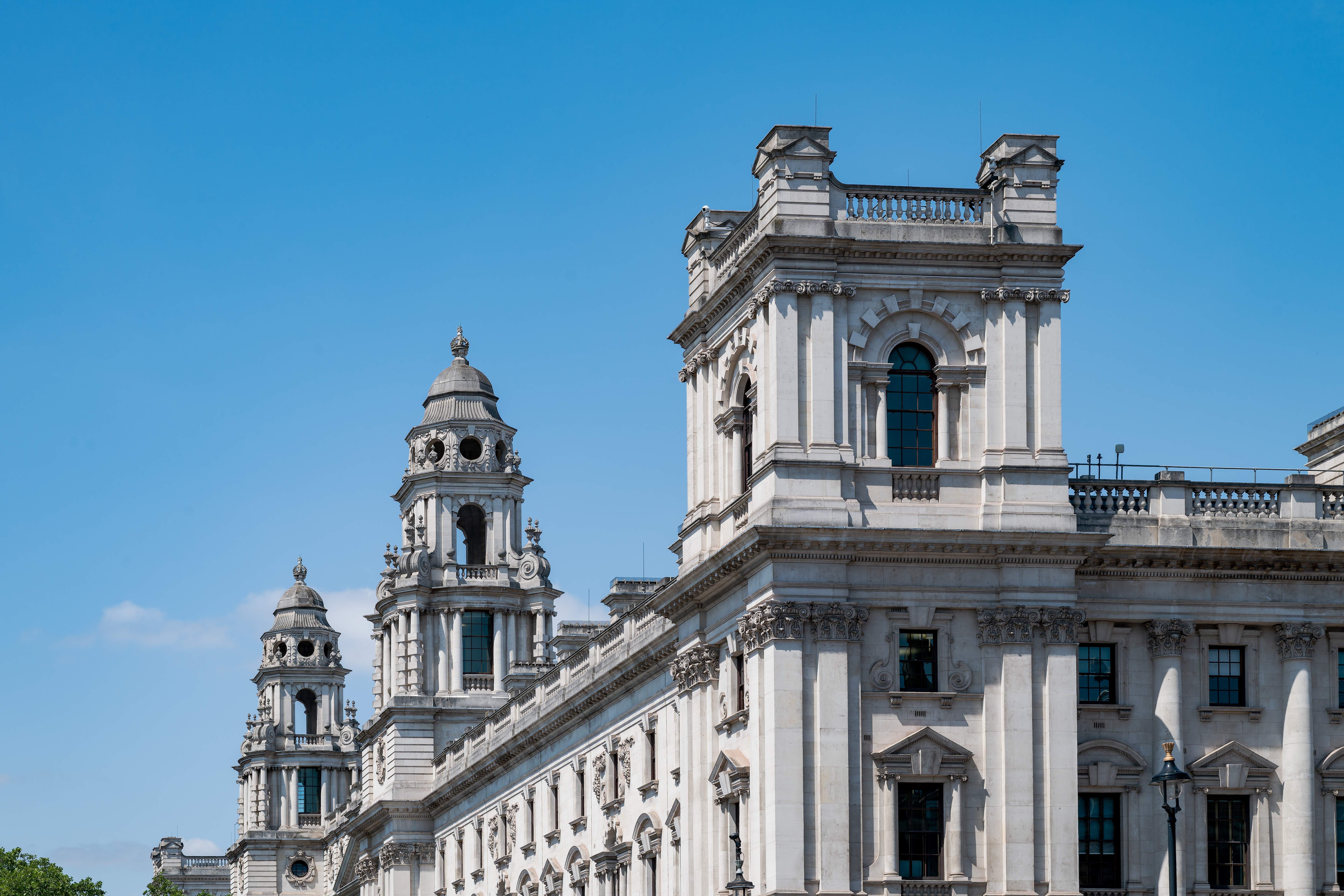 HM Treasury building on Whitehall in London