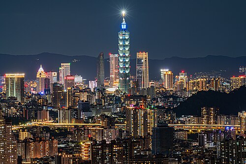 Taipei at night; a second US arms package for Taiwan worth about $14 billion remains on hold as a negotiating chip