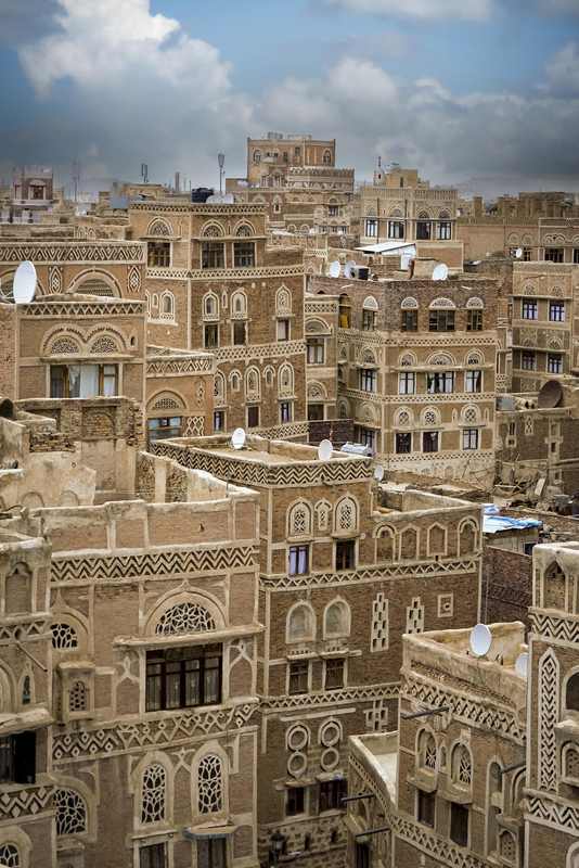 Sanaa old city in Yemen, where retaliatory Saudi airstrikes were reported overnight