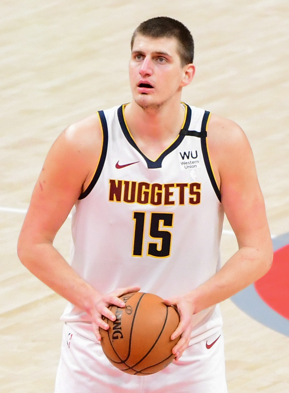 Nikola Jokic at the free-throw line for the Denver Nuggets — Jokic 199th triple-double file photo