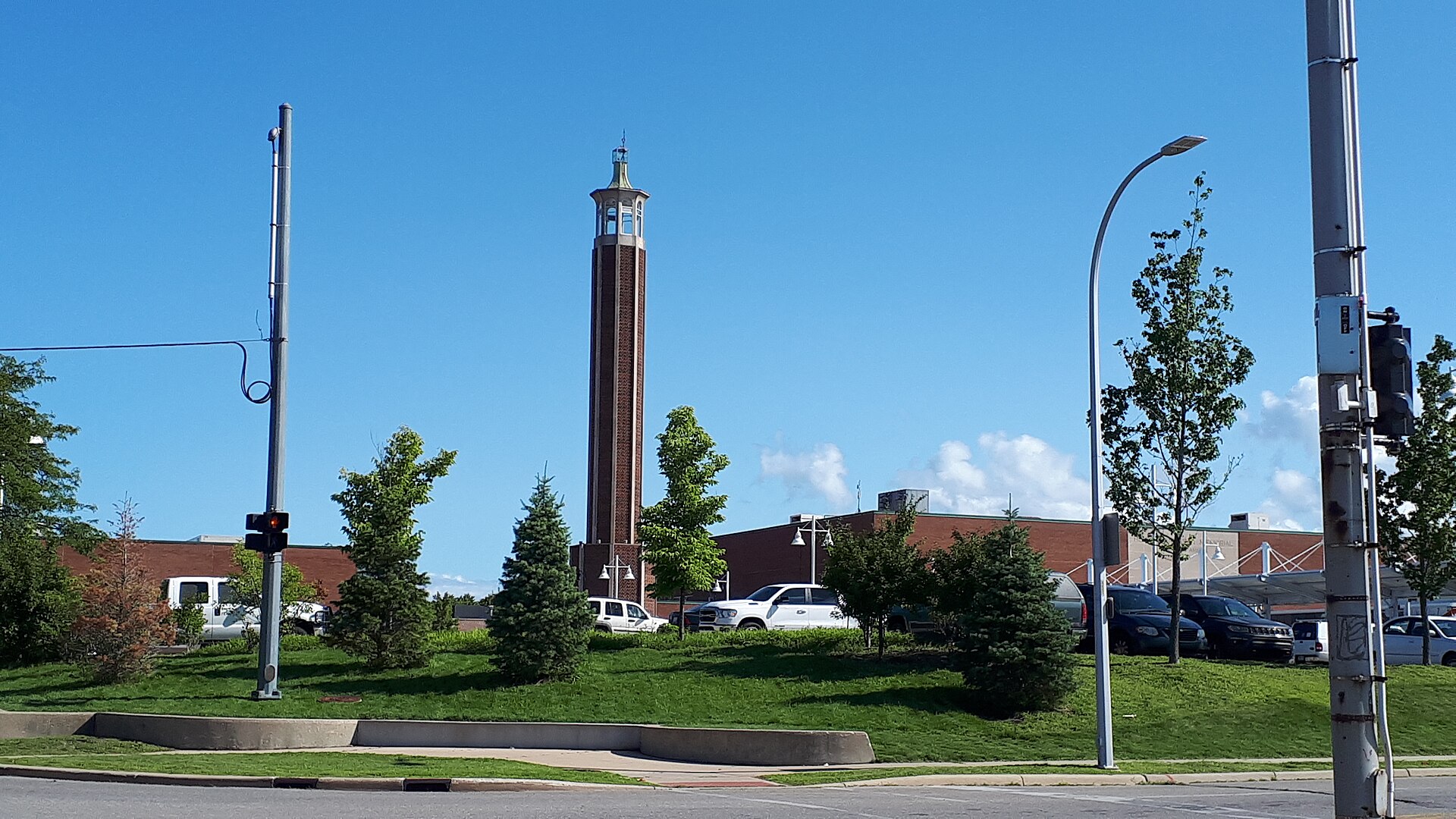 Trump Port Huron rally venue — the McMorran Place tower and arena in Port Huron, Michigan