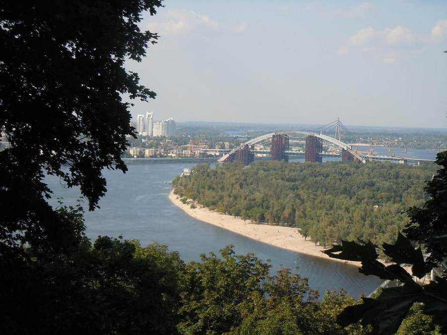 Dnipro River and Kyiv skyline in Ukraine — Russia struck Kyivstar's Kyiv headquarters and data centres on September 27, 2026