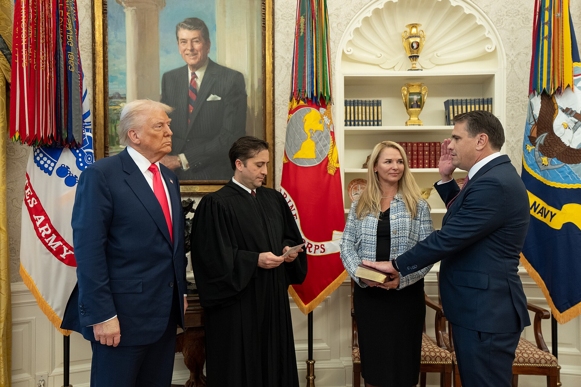 Todd Blanche sworn in as deputy attorney general in the Oval Office in March 2025 — Blanche election certification remarks