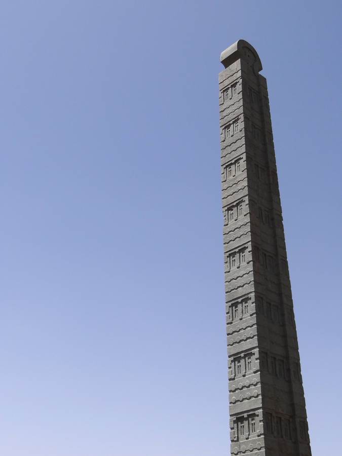Ancient stelae in the main stelae field at Axum, Tigray's historic capital, as Ethiopia civil war renewed fighting threatens the region