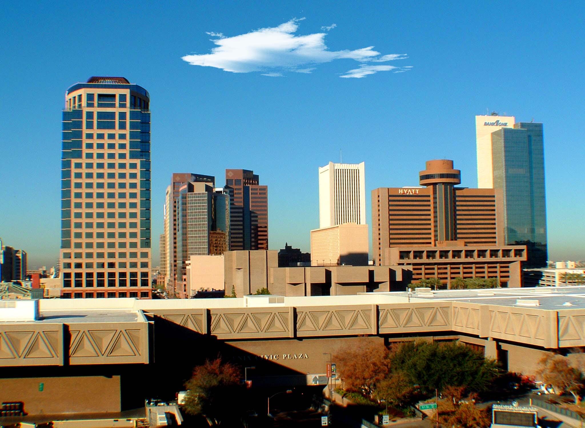 Downtown Phoenix, Arizona skyline — home to Taiwan's newest US representative office