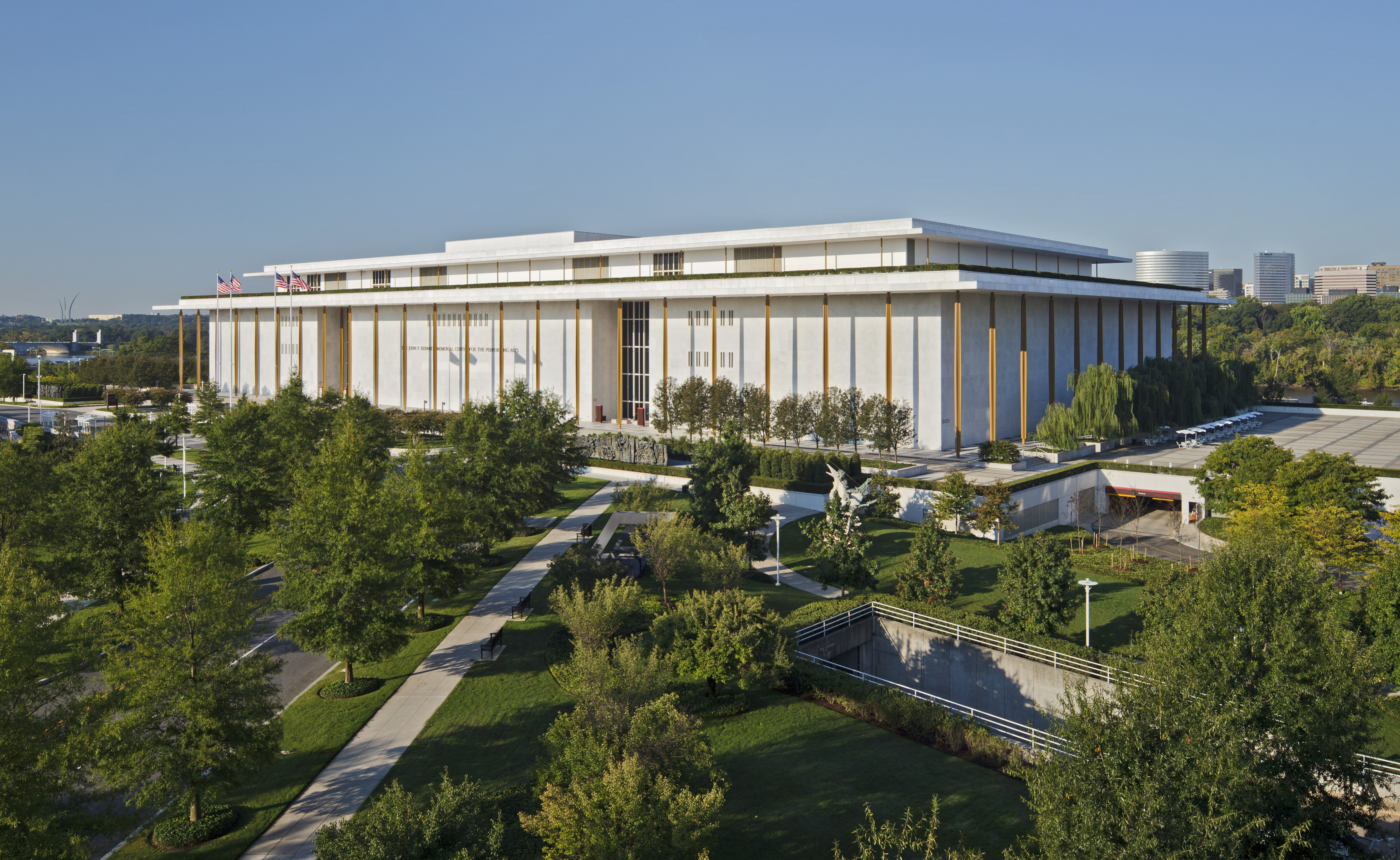 Kennedy Center exterior amid Trump Kennedy Center Truth Social posts and court fight
