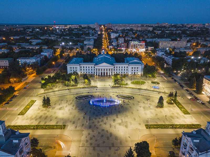 Palace of Culture in Kramatorsk, a civilian landmark in the Donetsk fortress-belt city