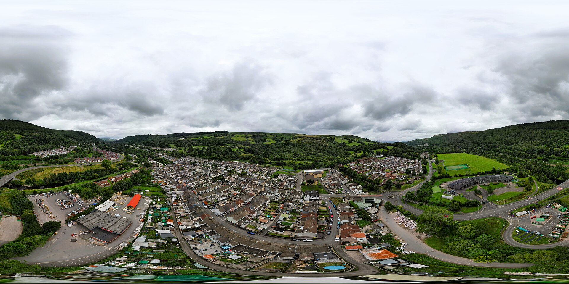 Aerial view of Aberfan and the Pantglas area in the Taff valley, south Wales, where the Aberfan disaster happened in 1966