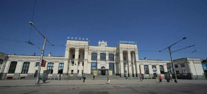 Zaporizhzhia's main railway station photographed in 2021, in the Ukrainian city hit by Russian strikes on October 9, 2026