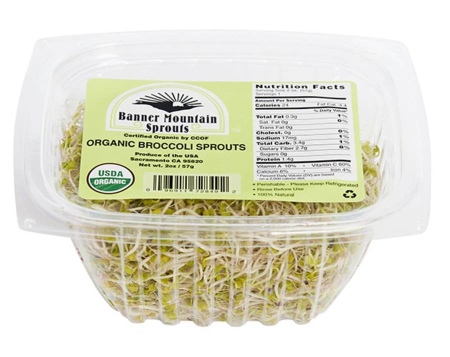 A package of broccoli sprouts