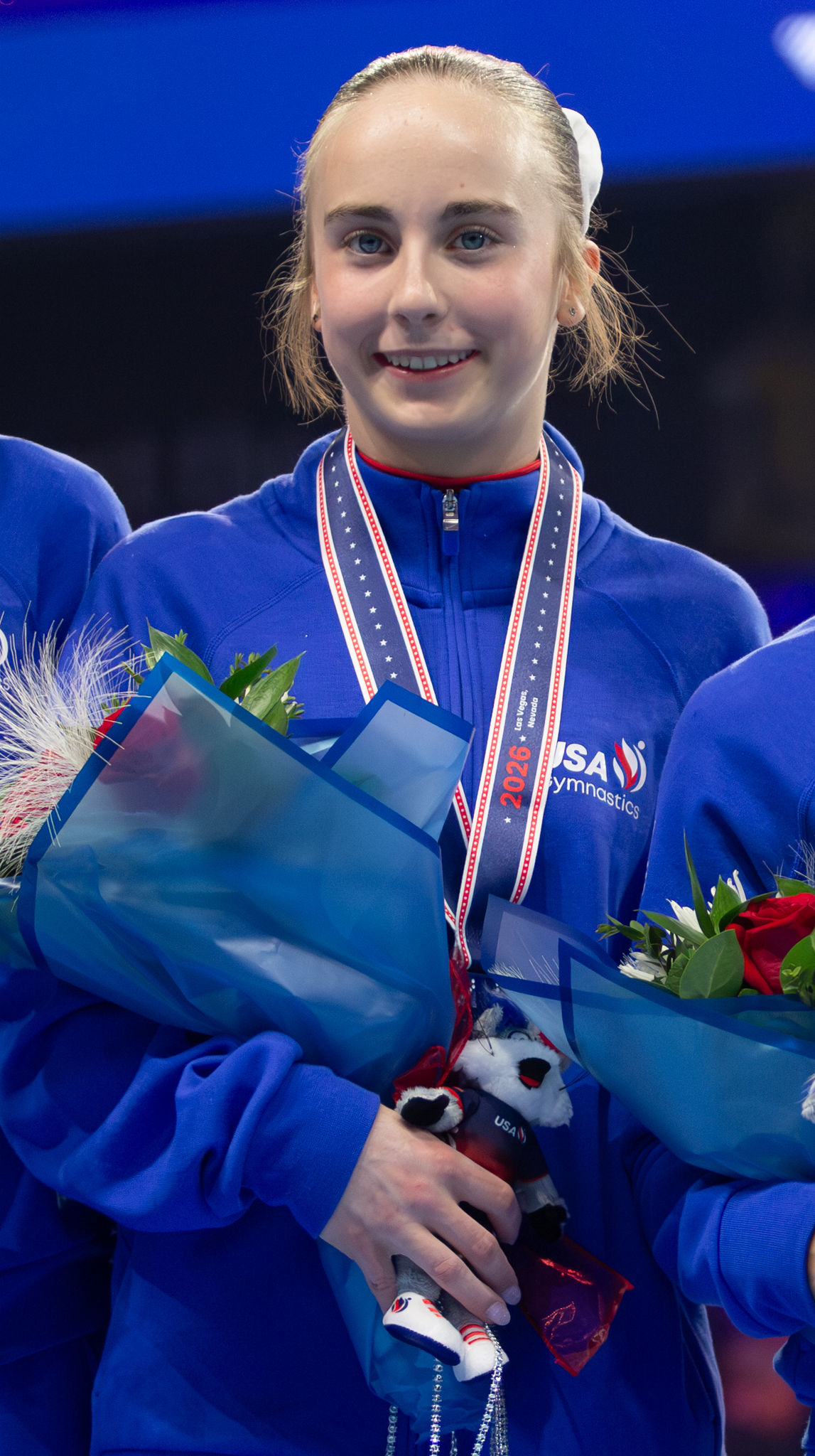 Claire Pease at the 2026 American Cup, before her world floor exercise title in Rotterdam