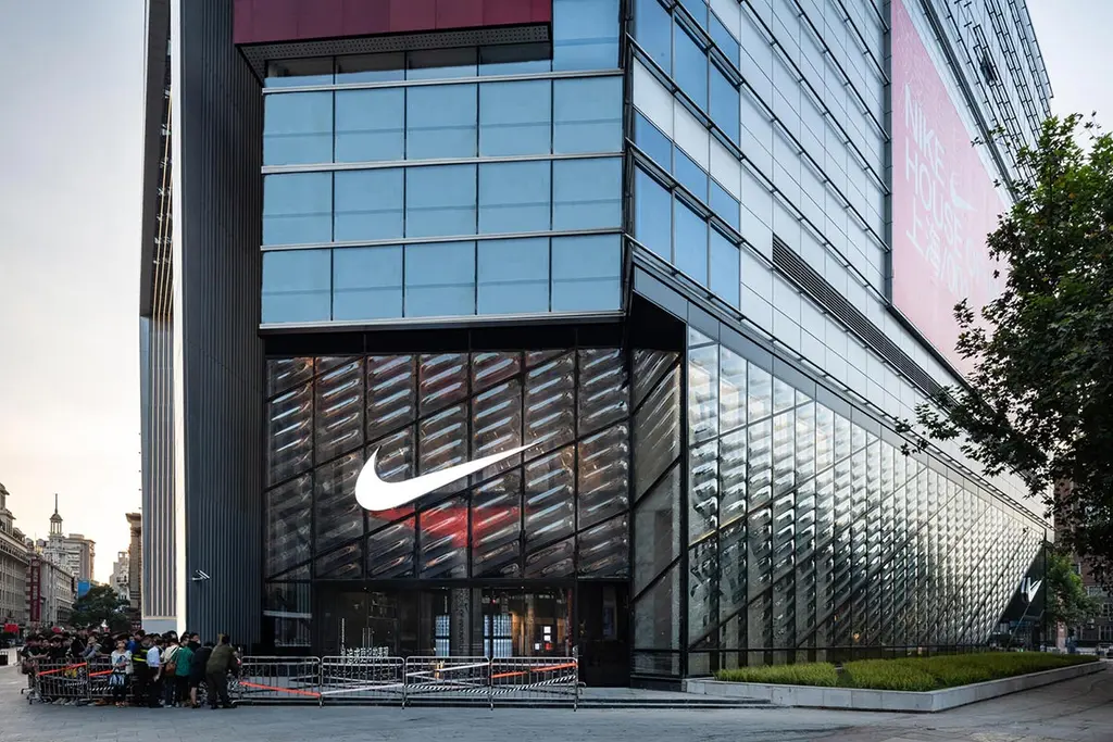 Interior of a Nike store in Shanghai during the company's prolonged Greater China sales decline