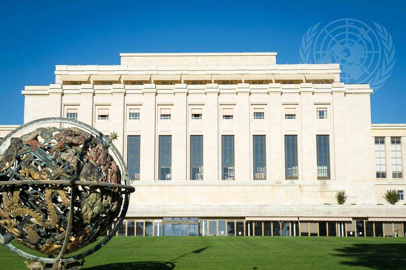 Palais des Nations in Geneva, where independent UN human rights experts called for a halt to U.S. third-country deportations