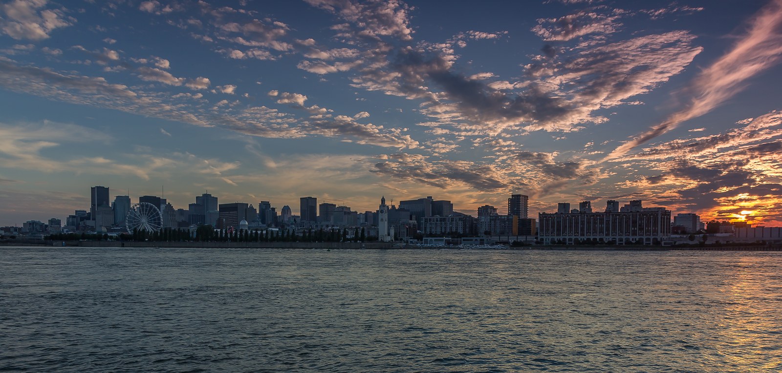 Montreal skyline at sunset, host city of the Canada EU summit