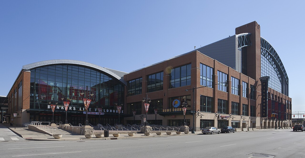 Gainbridge Fieldhouse in Indianapolis, where the Mavericks beat the Pacers 121-105 and Cooper Flagg hurt his shoulder