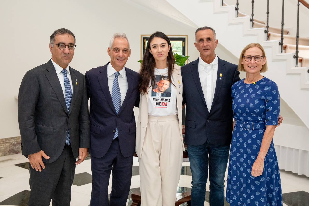 Noa Argamani at the U.S. Embassy in Tokyo in August 2024 — the IDF says it has killed Saher Sakr, the man filmed abducting her from the Nova festival