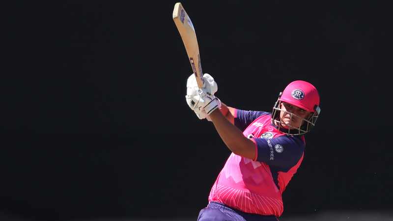 Lhuan-dre Pretorius batting before his Pretorius 188 T20 record for the Titans in Bloemfontein
