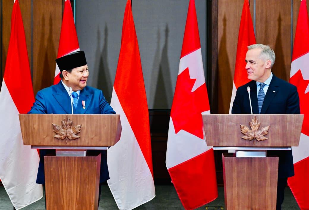 President Prabowo Subianto with Canadian Prime Minister Mark Carney in Ottawa in September 2025 — Indonesia Prabowo protests context