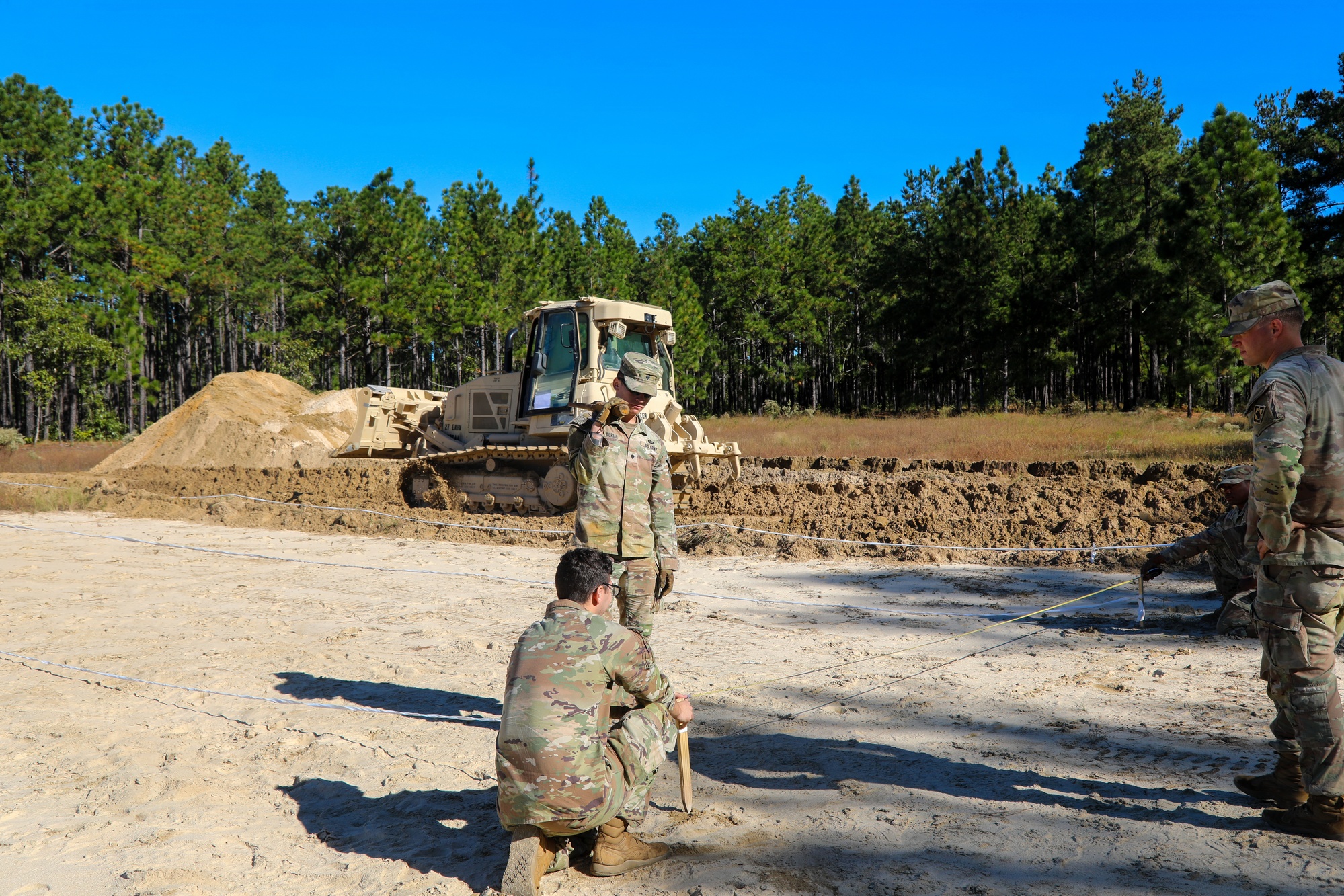 Unit Ministry Team personnel prepare a designated battlefield temporary interment site at Fort Bragg during Operation Dragon Covenant