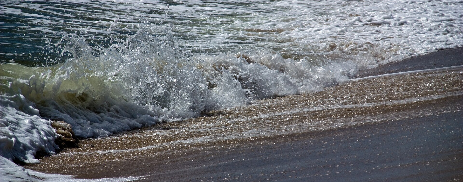Subtropical Storm Josephine surf and undertow breaking on a Nantucket beach