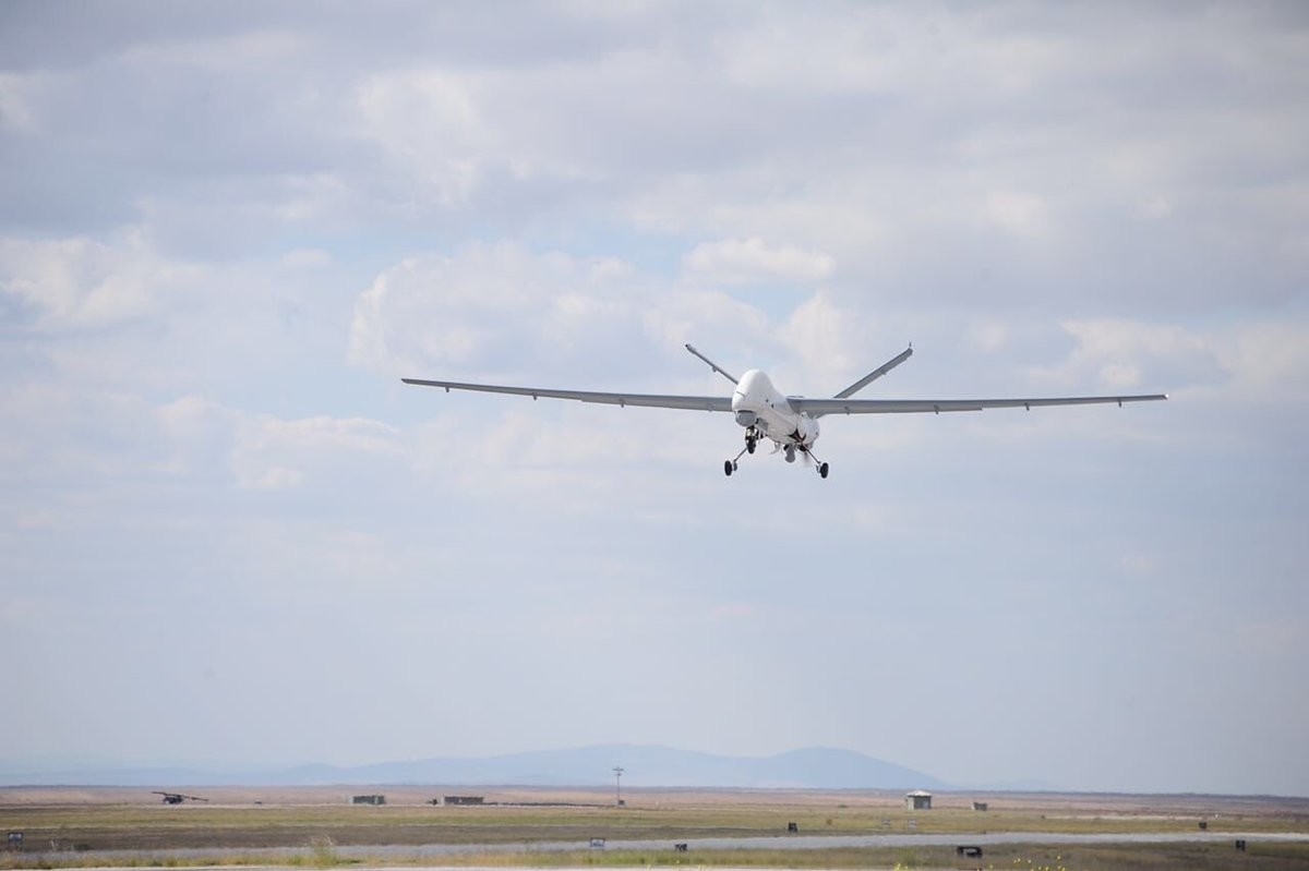 A TAI ANKA-S military drone in flight, in a file photograph — both sides in Sudan's war have stepped up drone strikes in October 2026, hitting targets deep inside territory the other side holds