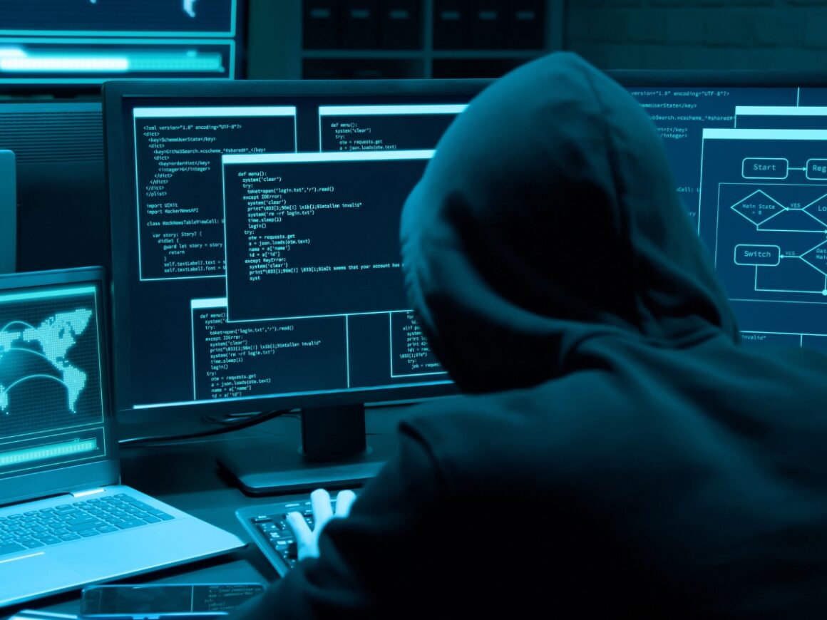 A penetration tester at work across multiple screens — the exposed Cairn control panels NorForge found were built to coordinate AI agents against targets, file photo
