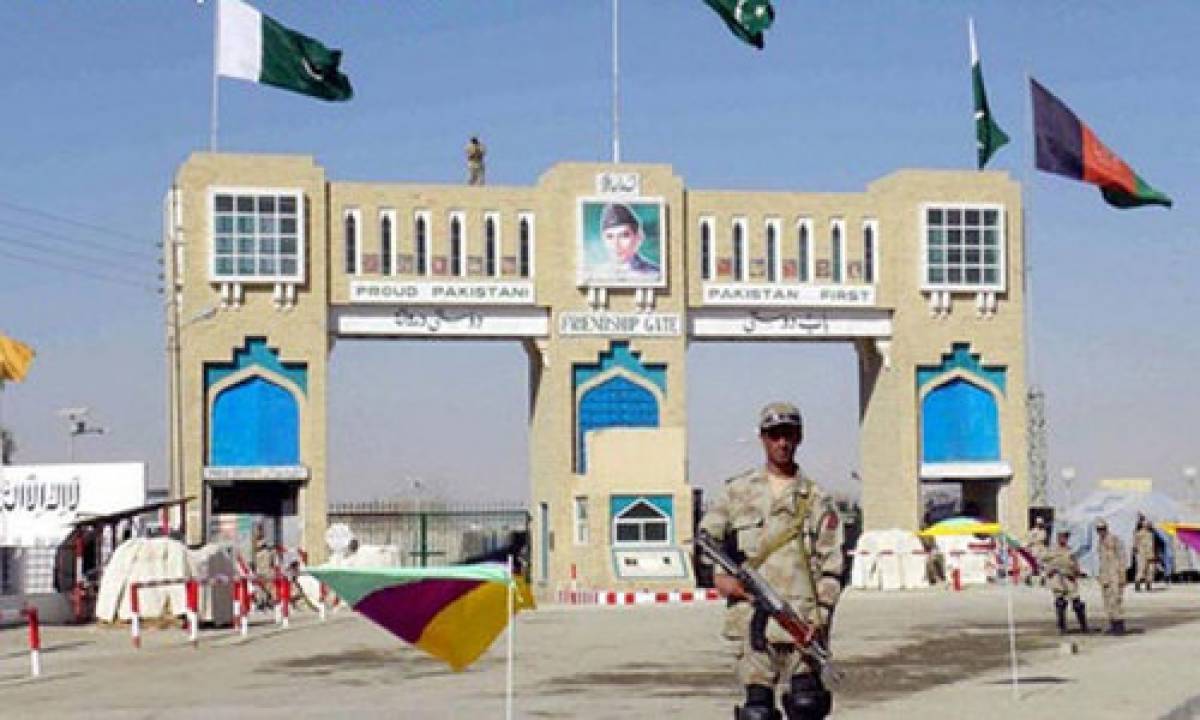 Pakistani soldier at the Chaman Friendship Gate on the Pakistan-Afghanistan border, near where the overnight Pakistan Afghanistan border clash erupted in the Gulistan sector