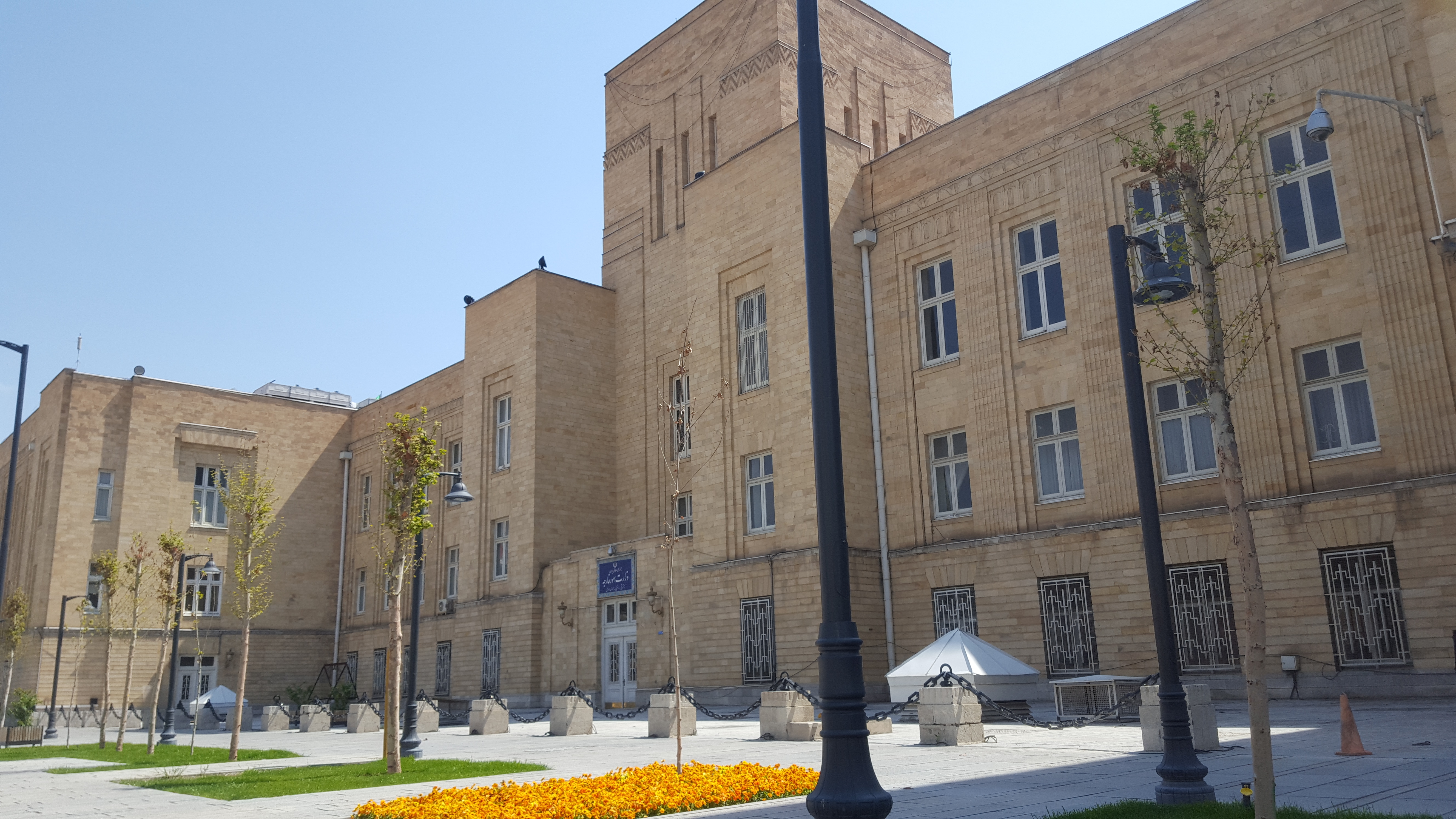 Iran's Foreign Ministry building in Tehran, whose embassy in Kuwait denied any Iranian role in the alleged assassination plot