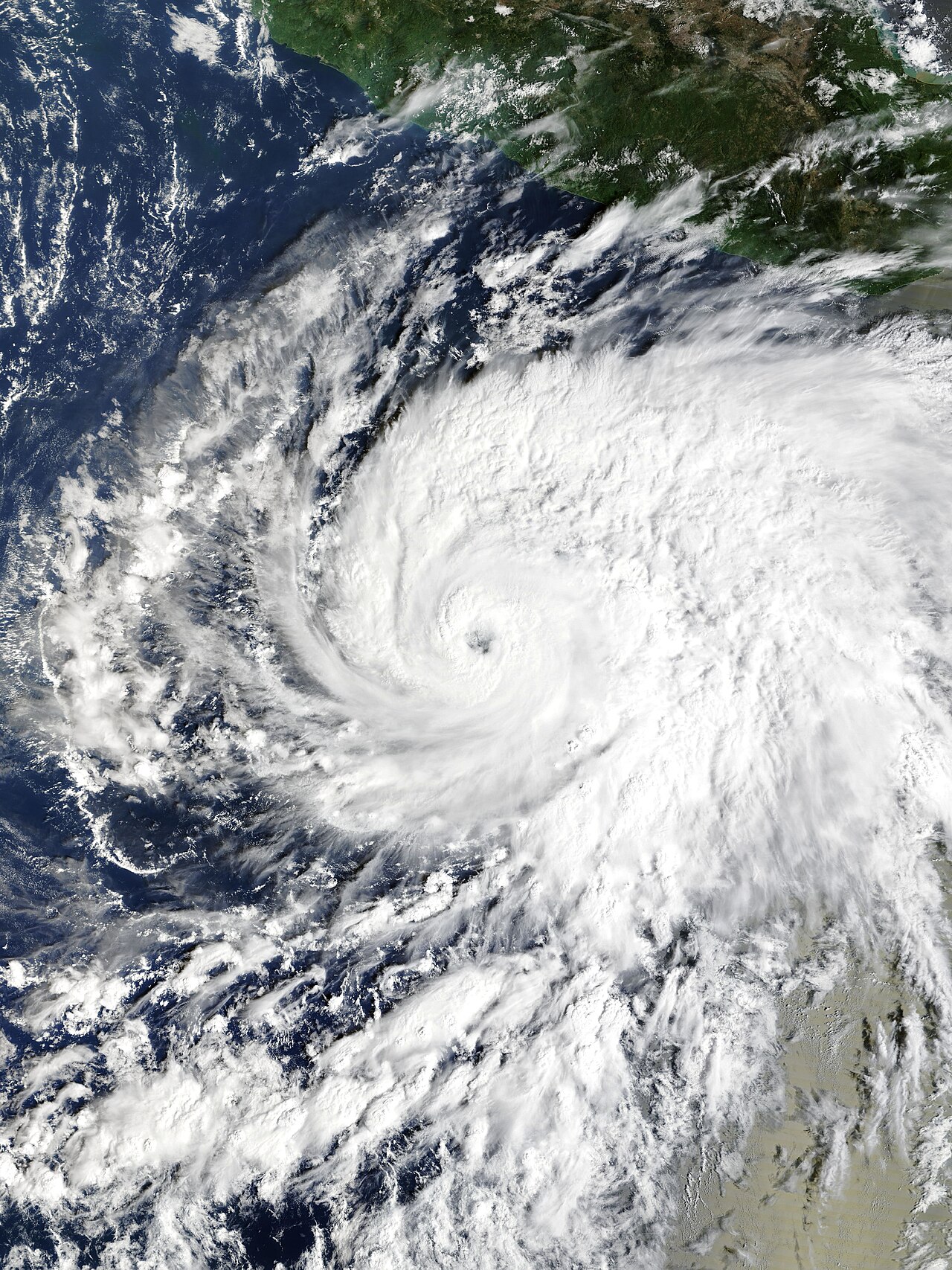 Satellite image of Hurricane Vance off Mexico on October 23 2026 showing the Hurricane Vance path in the eastern Pacific