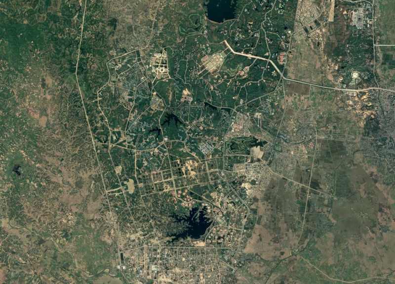 Aerial view of Naypyidaw, Myanmar's capital, where US talks with Myanmar generals were held