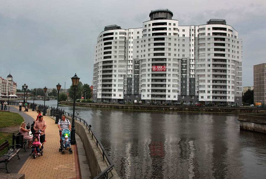 The Pregolya river embankment in Kaliningrad, the administrative centre of Russia’s Baltic exclave between Poland and Lithuania