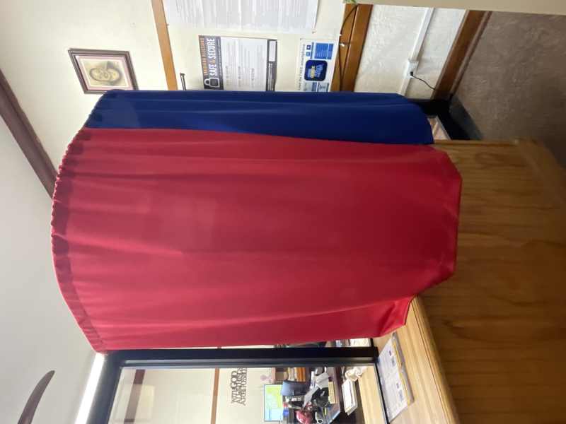 A voting booth at the Madison Parish Courthouse in Louisiana ahead of the November 3 midterm elections