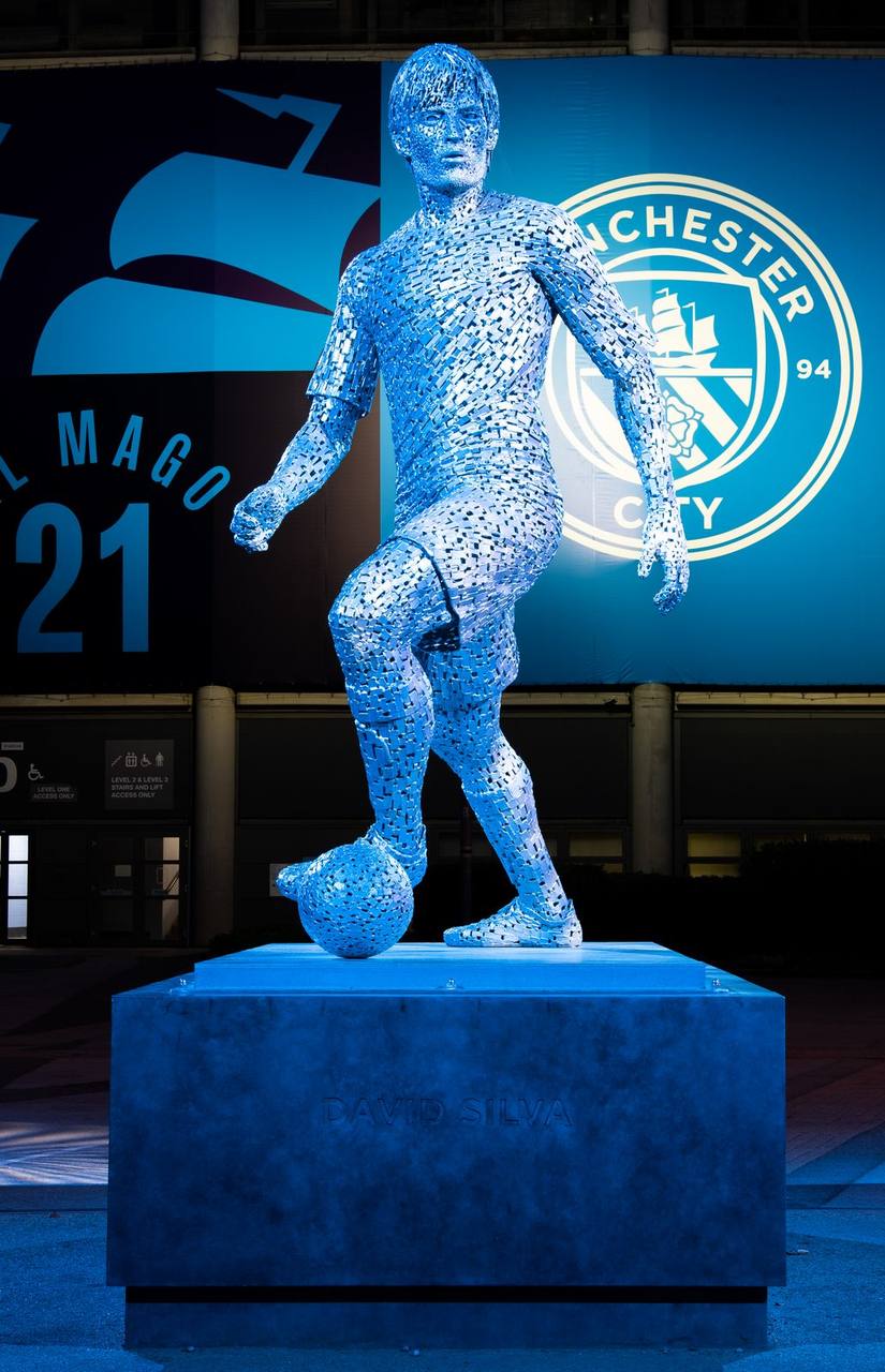 David Silva statue outside the Etihad Stadium in Manchester