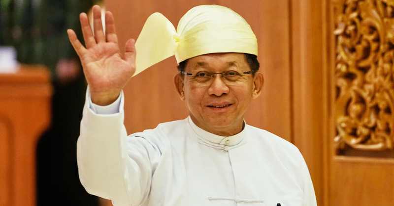 Myanmar leader Min Aung Hlaing, whose government has entered direct talks with the United States