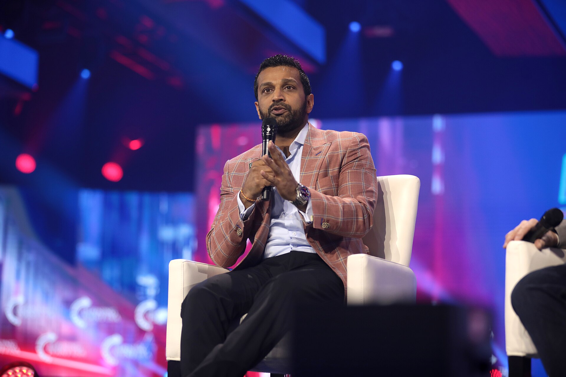 Kash Patel FBI charges — FBI Director Kash Patel speaking at AmericaFest in Phoenix in 2022, before he led the bureau