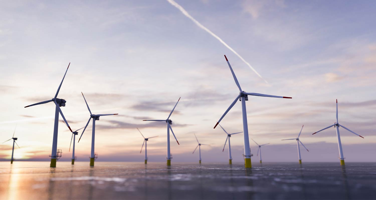 Offshore wind turbines operating at sea