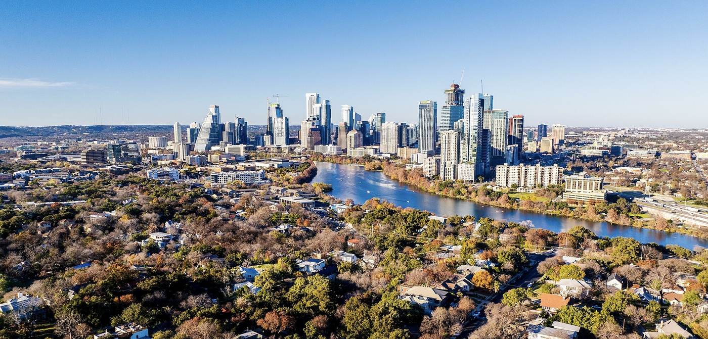 Downtown Austin skyline shown as geographic context for the ICE shooting and federal court order concerning Wilber Rafael Garces Perez