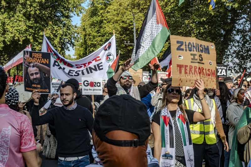 Pro-Palestine march in central London, a file image illustrating London October 7 protests arrests