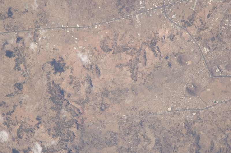 Aerial view of Sanaa, Yemen's Houthi-held capital, which faced renewed airstrikes on October 4, 2026.