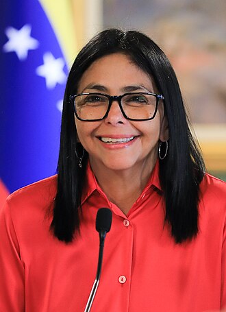 Venezuelan interim President Delcy Rodríguez speaking at a January 2026 event