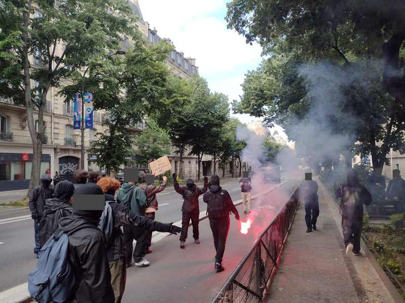 Paris students carrying banners during a 2024 demonstration, used as a file image for France school protests