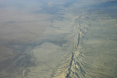 San Andreas Fault trace across the Carrizo Plain in California