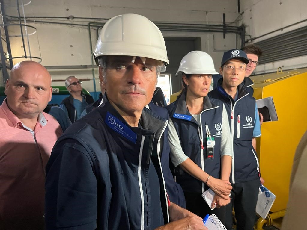 IAEA inspectors at the Russian-held Zaporizhzhia nuclear plant amid drone attacks on its power lifeline