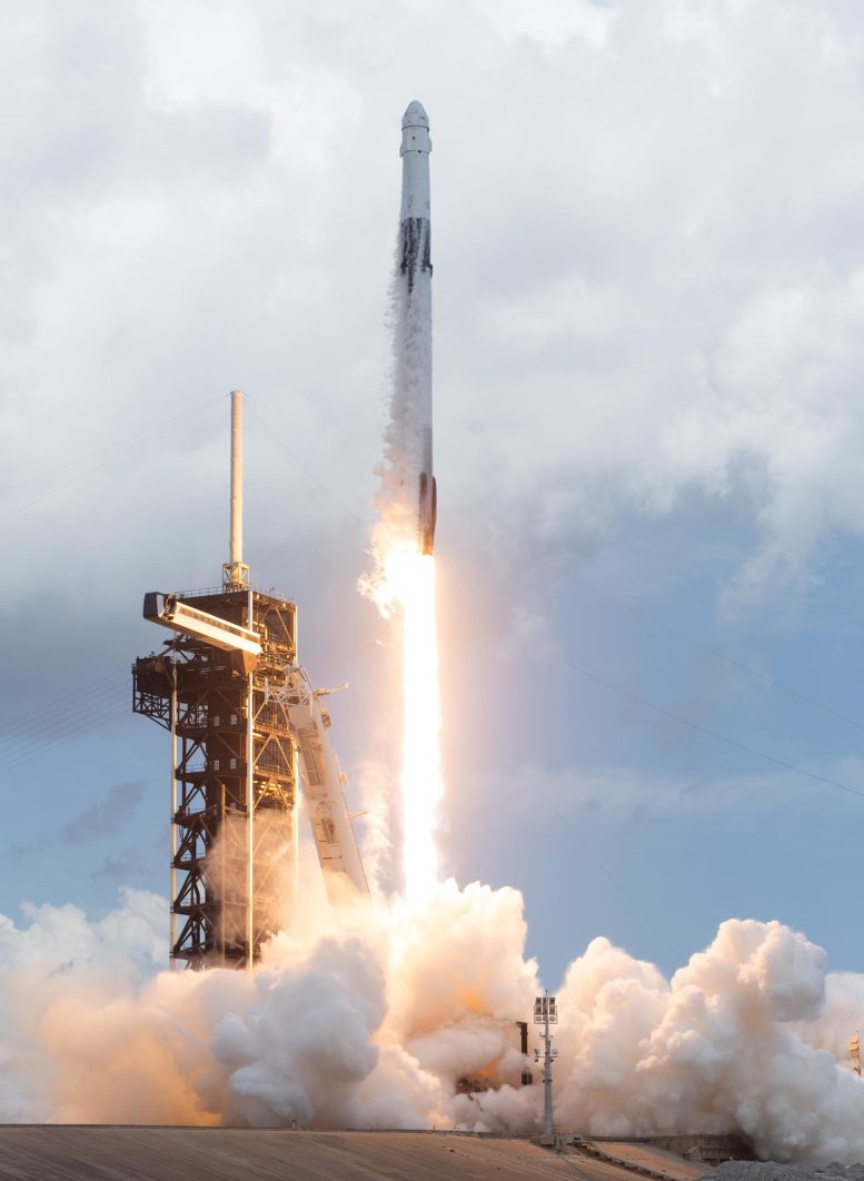 SpaceX Falcon 9 launching from Kennedy Space Center in a file photograph illustrating the Transporter-18 ride