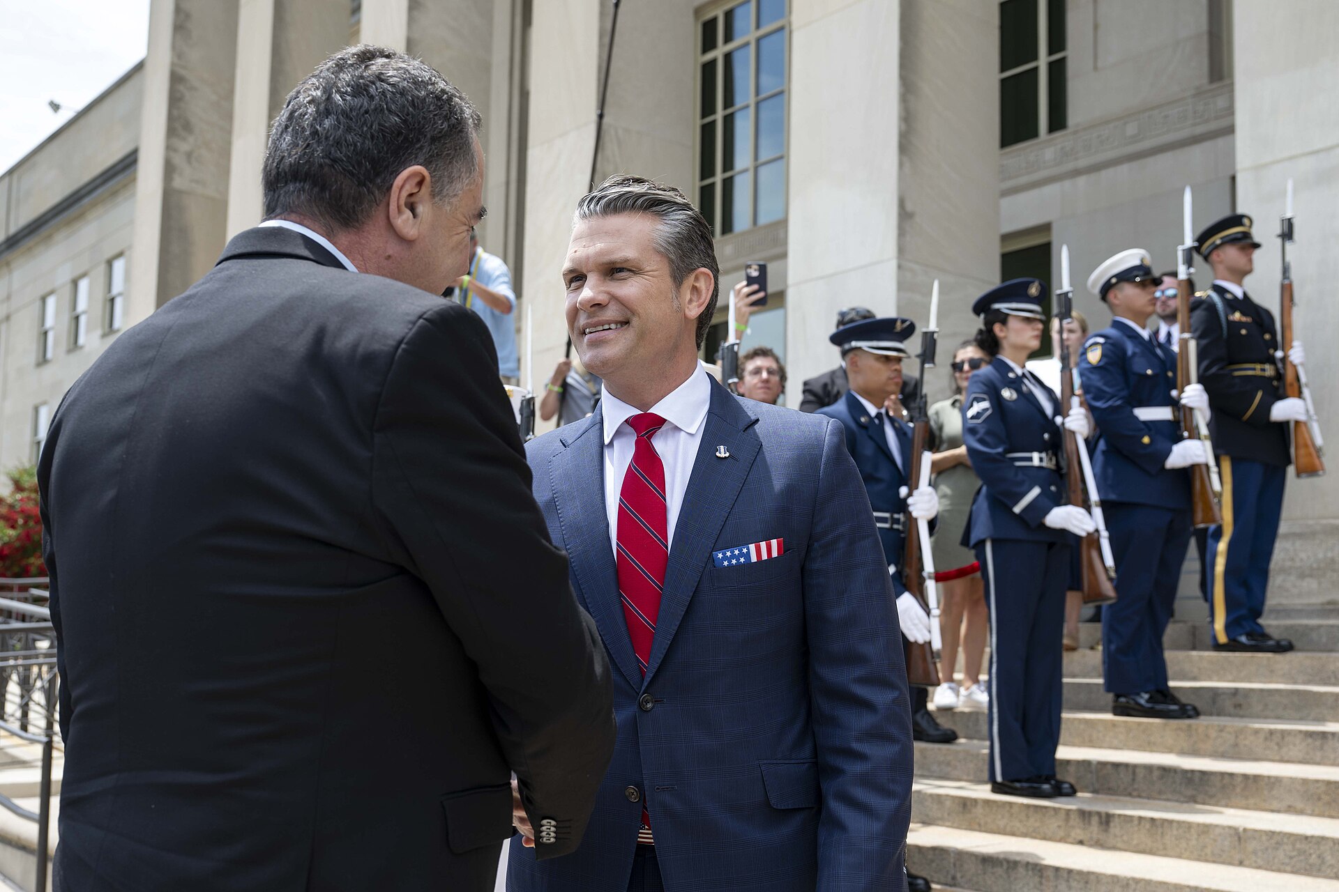 US Defense Secretary Pete Hegseth welcomes Israeli Defense Minister Israel Katz at the Pentagon — Hegseth Netanyahu meeting in Israel discussed Iran