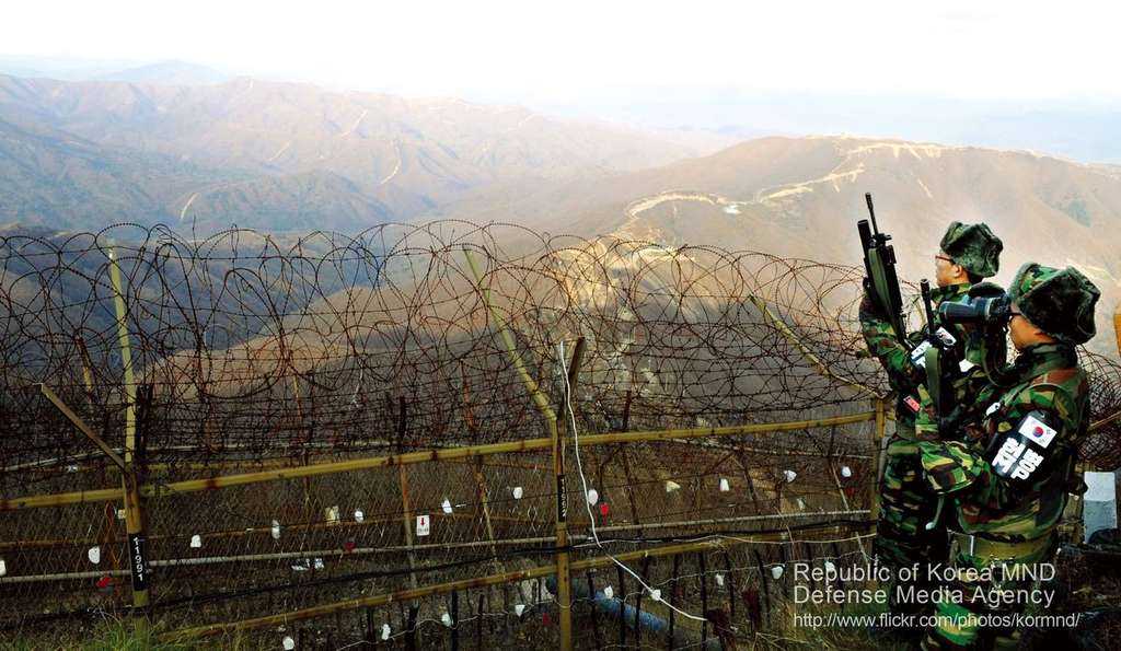 Republic of Korea Army soldiers on guard at an observation post near the Korean Demilitarized Zone, site of the September 2026 DMZ landmine explosion investigation