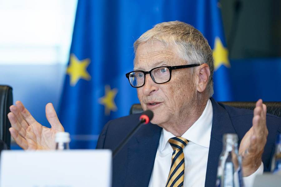 Bill Gates addressing the European Parliament Development Committee during an extraordinary meeting in June 2025