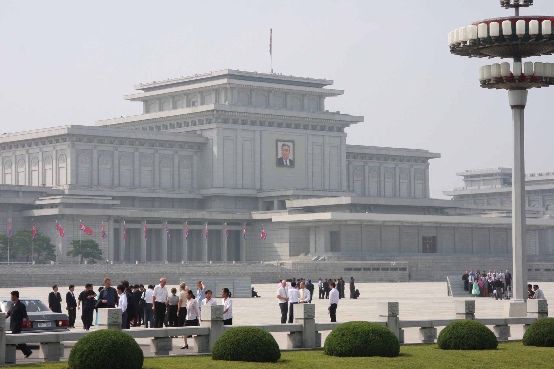 The Kumsusan Palace of the Sun in Pyongyang, the mausoleum of Kim Il-sung and Kim Jong-il