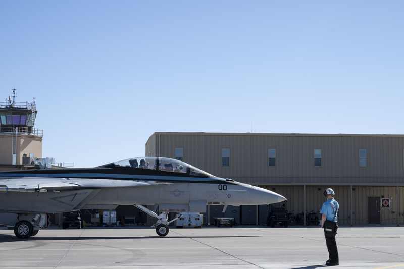 Pete Hegseth rides in an F/A-18 Super Hornet at Naval Air Station Fallon, Nevada, Oct. 19, 2025